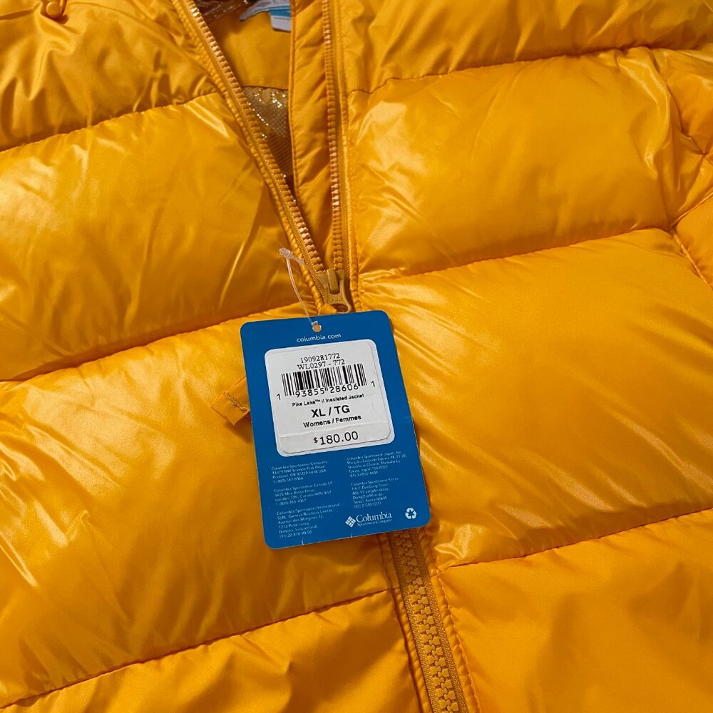 Firm! BNWT Columbia Pike Lake Omni Hooded Puffer Coat Jacket. Yellow Women's XL - Picture 6 of 14